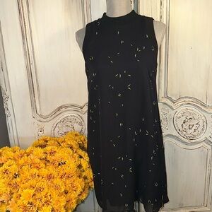 A.L.C. Sheer Overlay Sleeveless High Neck Gothic Wednesday Minimalism 100%Silk